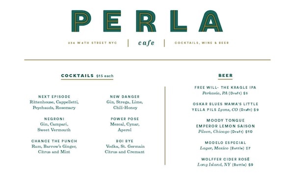 Cocktails Menu