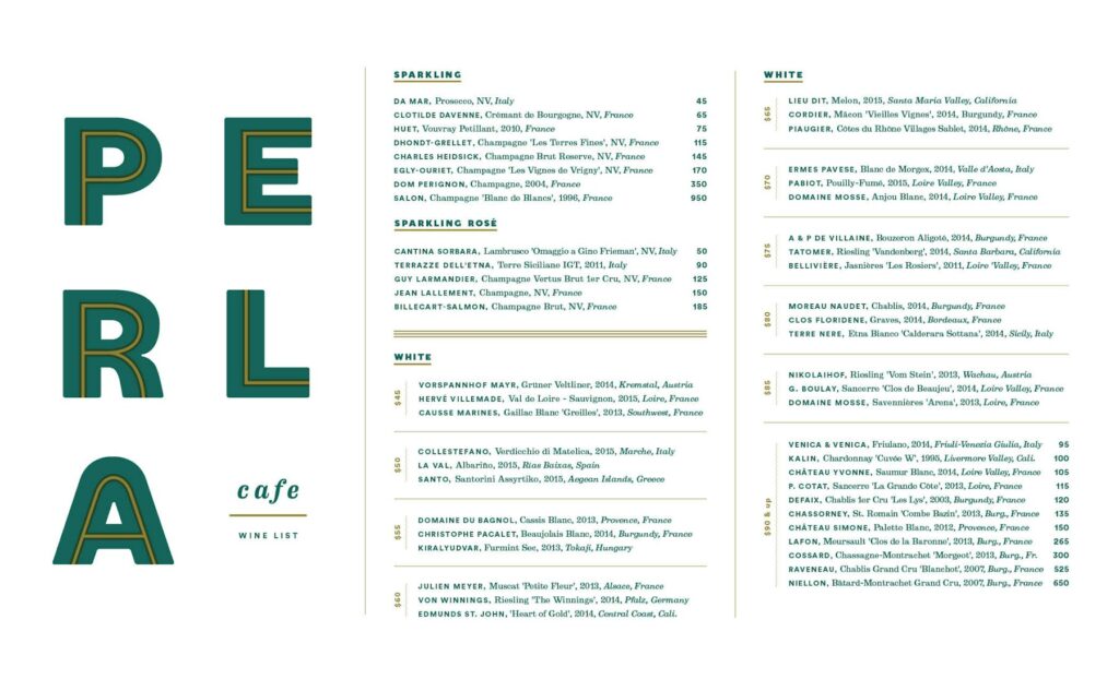 Wine Menu